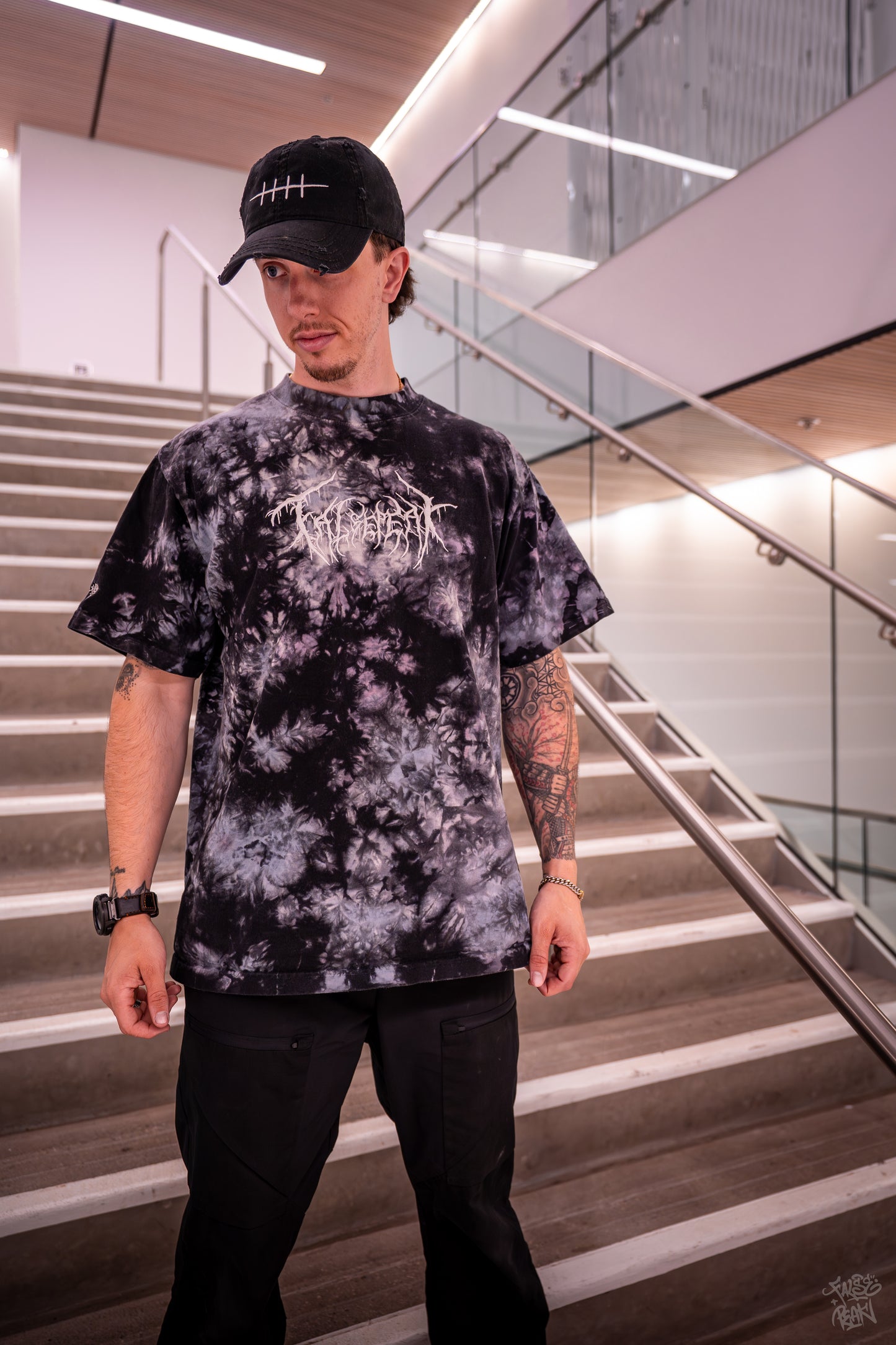 Oversized Metal Logo tie-dye t-shirt