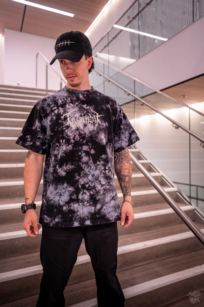 Oversized Metal Logo tie-dye t-shirt